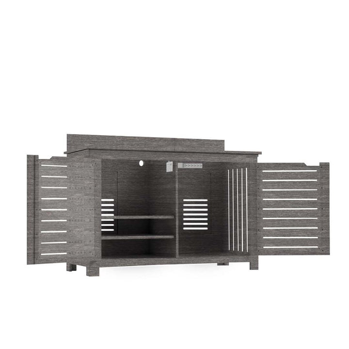 Ledge Lounger Mainstay Bar Credenza | Outdoor Entertainment Center | Without TV Mount, Fog