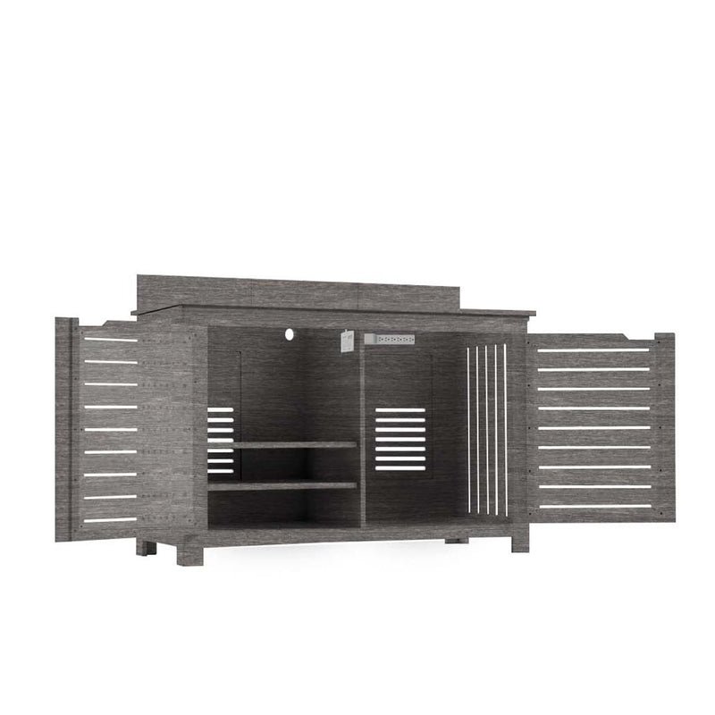 Ledge Lounger Mainstay Bar Credenza | Outdoor Entertainment Center | Without TV Mount, Fog