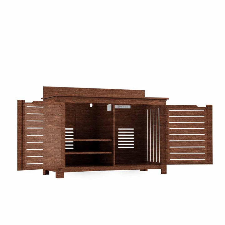 Ledge Lounger Mainstay Bar Credenza | Outdoor Entertainment Center | Without TV Mount, Harvest