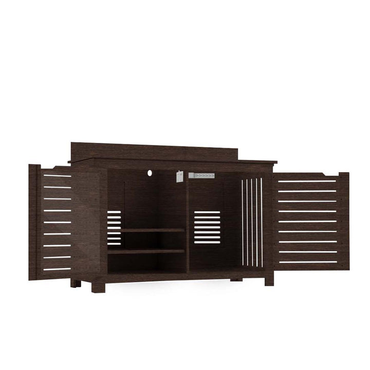 Ledge Lounger Mainstay Bar Credenza | Outdoor Entertainment Center | Without TV Mount, Java