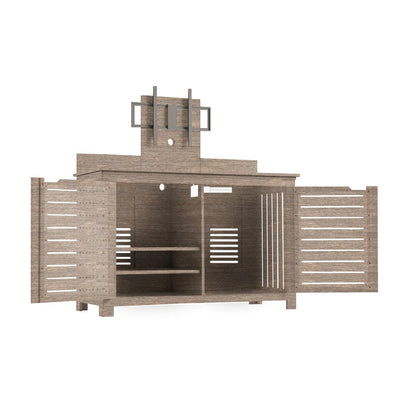 Ledge Lounger Mainstay Bar Credenza | Outdoor Entertainment Center | With TV Mount, Wheat