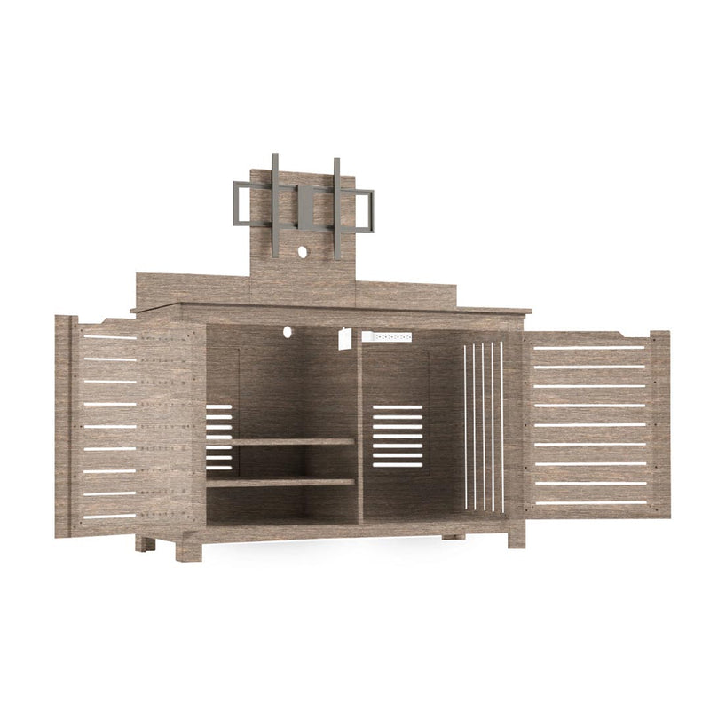 Ledge Lounger Mainstay Bar Credenza | Outdoor Entertainment Center | With TV Mount, Wheat