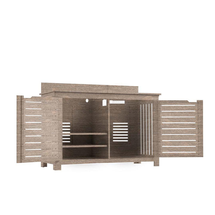 Ledge Lounger Mainstay Bar Credenza | Outdoor Entertainment Center | Without TV Mount, Wheat