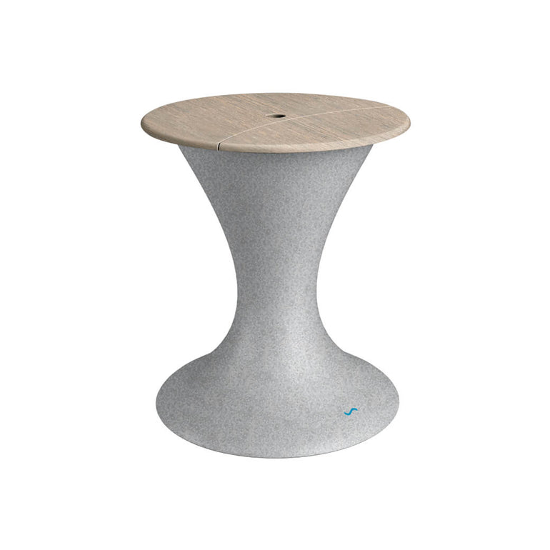 Ledge Lounger | Autograph Gray Granite Umbrella Stand Ice Bin with Wheat Lid | Outdoor Pool and Patio Furniture