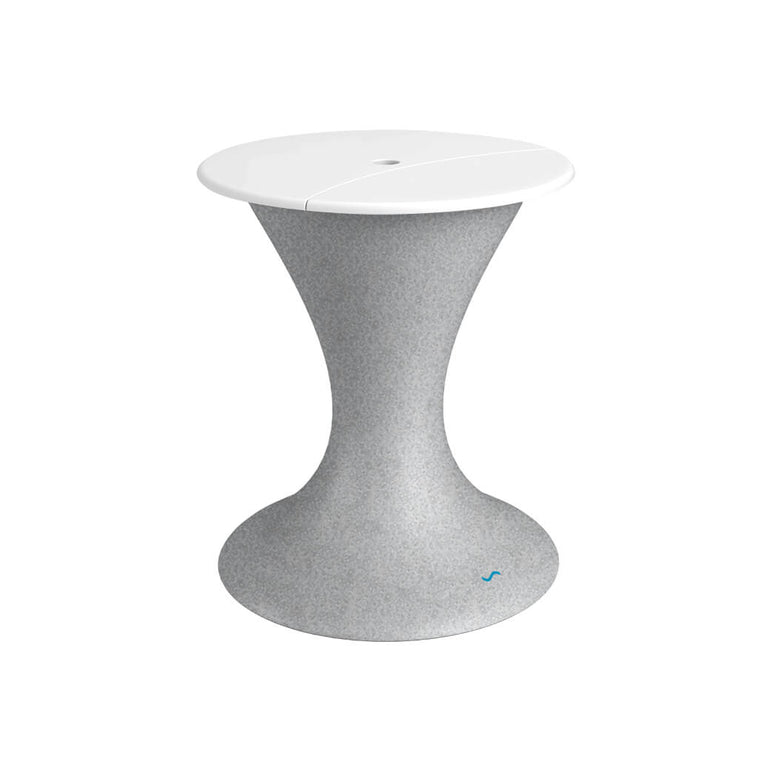 Ledge Lounger | Autograph Gray Granite Umbrella Stand Ice Bin with White Lid | Outdoor Pool and Patio Furniture