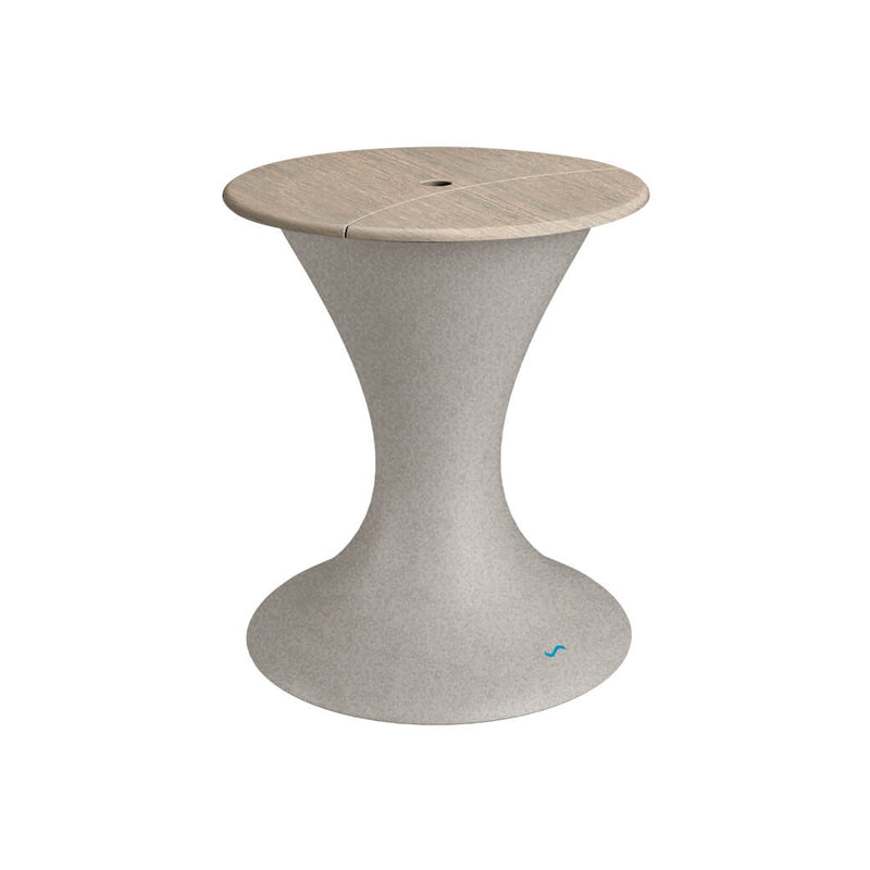 Ledge Lounger | Autograph Sandstone Umbrella Stand Ice Bin with Wheat Lid | Outdoor Pool and Patio Furniture