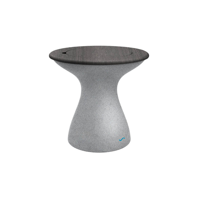 Ledge Lounger | Autograph Gray Granite Tall Ice Bin Side Table with Fog Lid | Outdoor Pool and Patio Furniture