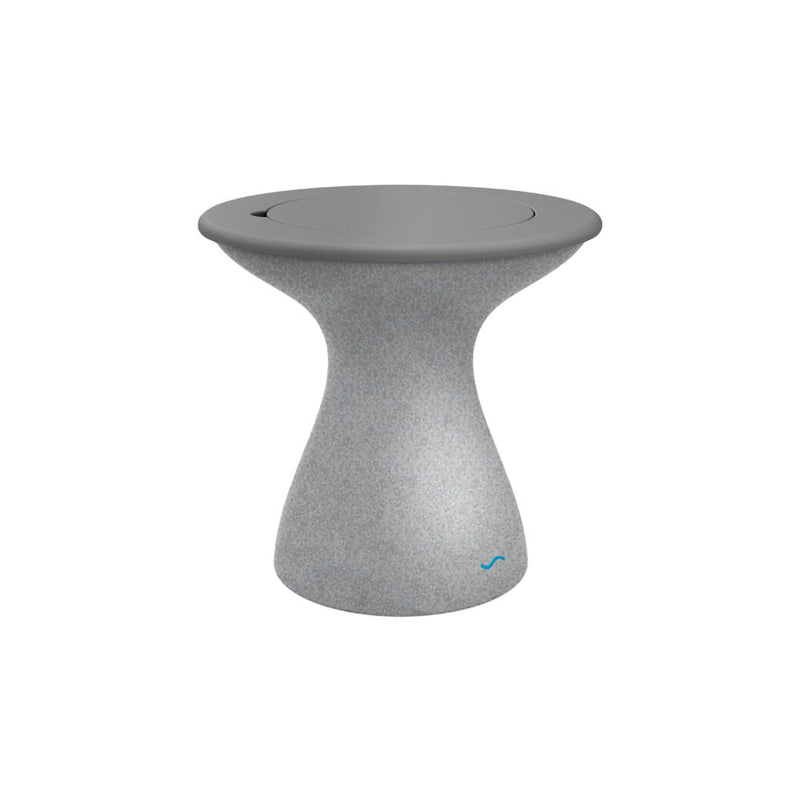 Ledge Lounger | Autograph Gray Granite Tall Ice Bin Side Table with Gray Lid | Outdoor Pool and Patio Furniture