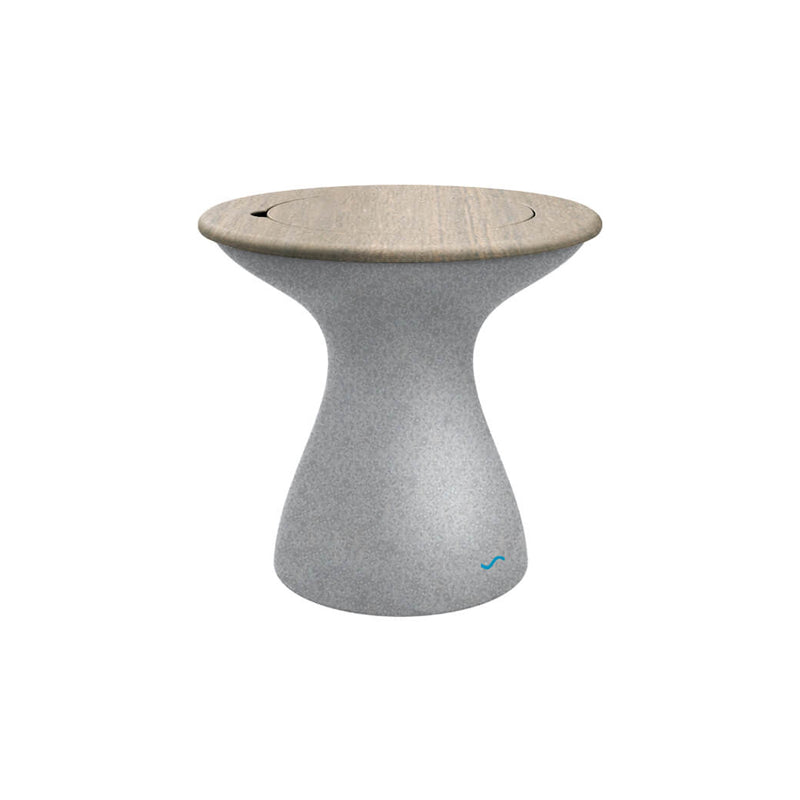 Ledge Lounger | Autograph Gray Granite Tall Ice Bin Side Table with Wheat Lid | Outdoor Pool and Patio Furniture