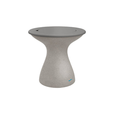 Ledge Lounger | Autograph Sandstone Tall Ice Bin Side Table with Gray Lid | Outdoor Pool and Patio Furniture