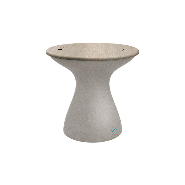 Ledge Lounger | Autograph Sandstone Tall Ice Bin Side Table with Wheat Lid | Outdoor Pool and Patio Furniture
