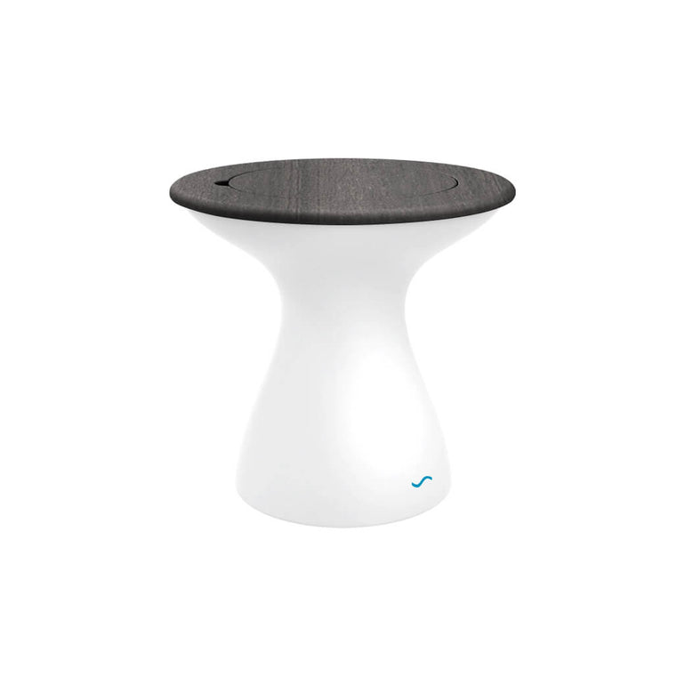 Ledge Lounger | Autograph White Tall Ice Bin Side Table with Fog Lid | Outdoor Pool and Patio Furniture