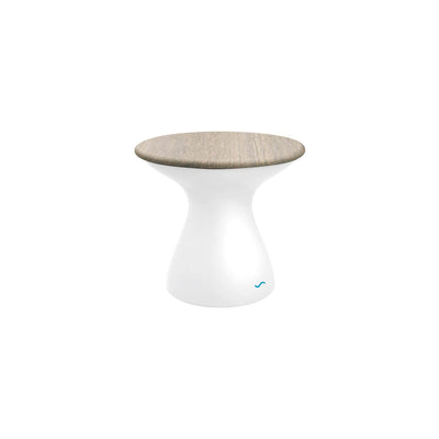 Ledge Lounger | Autograph White Standard Side Table with Wheat Lid | Outdoor Pool and Patio Furniture