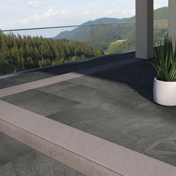 Midnight Montage, 24" x 48" | 2CM Porcelain Pool Pavers by MSI