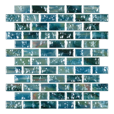Level Watercolor, 1" x 2" Glass Tile | Mosaic Pool Tile by Vidrepur 