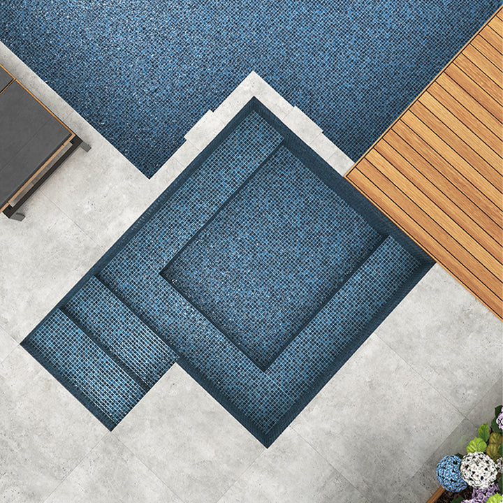 Level Blue, 1" x 1" Glass Tile | Mosaic Pool Tile by Vidrepur 
