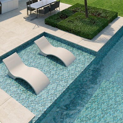 Level Watercolor, 1" x 2" Glass Tile | Mosaic Pool Tile by Vidrepur 