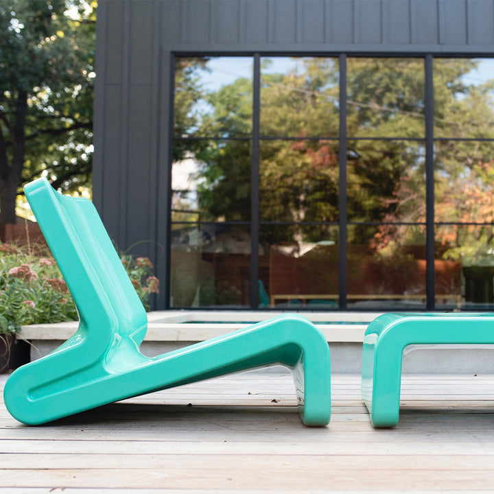 Tupelo Goods Line Chair | Patio & Pool Shelf Lounge Chair with Ottoman