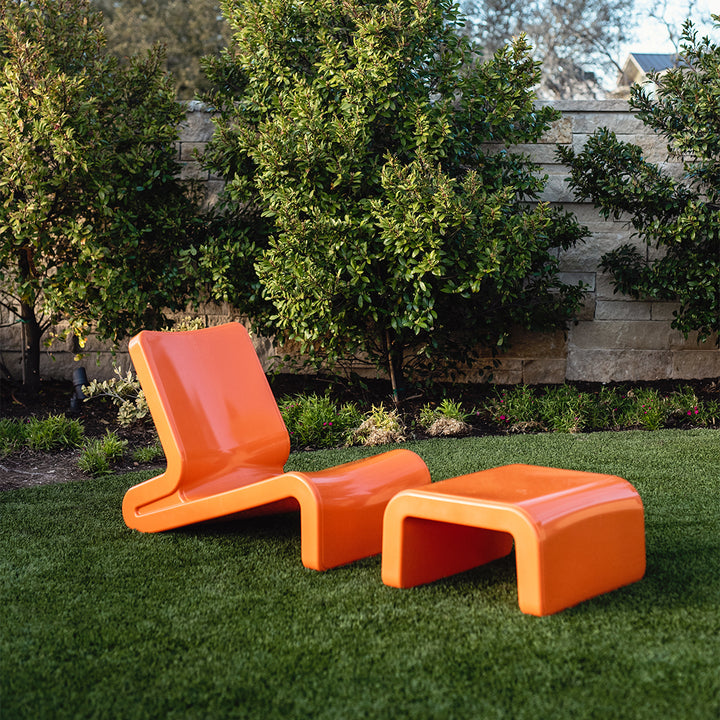 Tupelo Goods Line Chair | Patio & Pool Shelf Lounge Chair with Ottoman