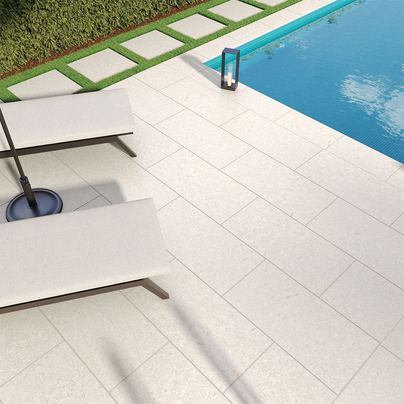 Living Style Pearl, 13" x 24" | 2CM Porcelain Pool Coping by MSI