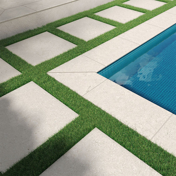 Living Style Pearl, 13" x 24" | 2CM Porcelain Pool Coping by MSI