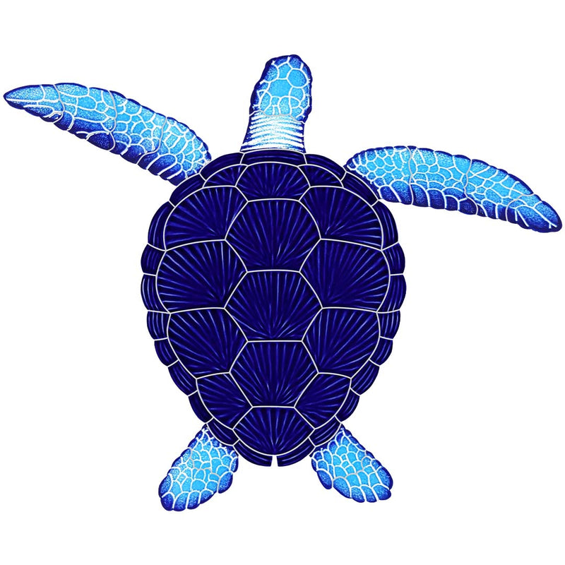 Loggerhead Turtle - Blue - Pool Mosaic