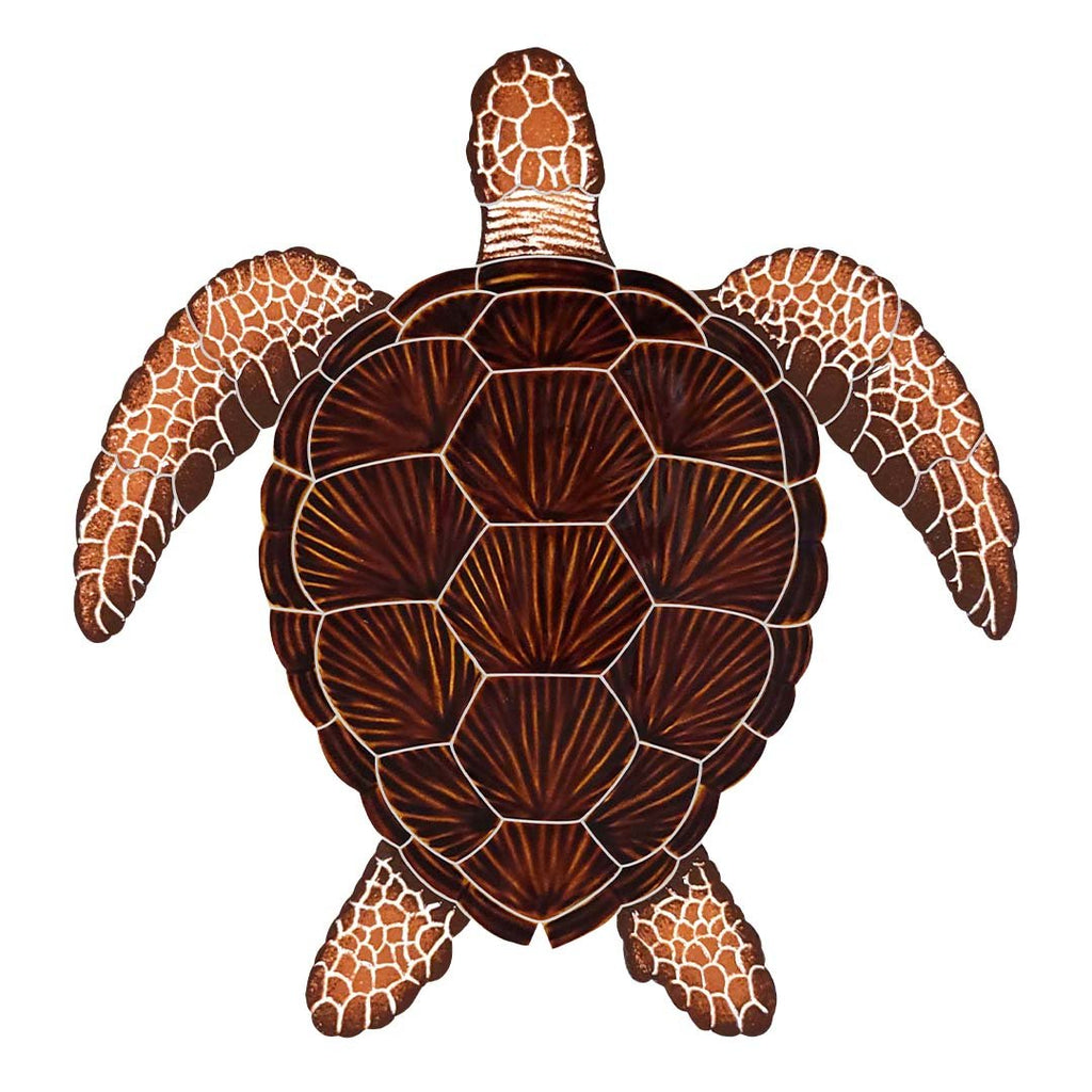 Loggerhead turtle pool mosaic