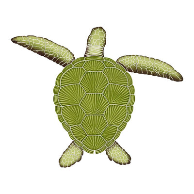 Loggerhead Turtle - Green - Pool Mosaic
