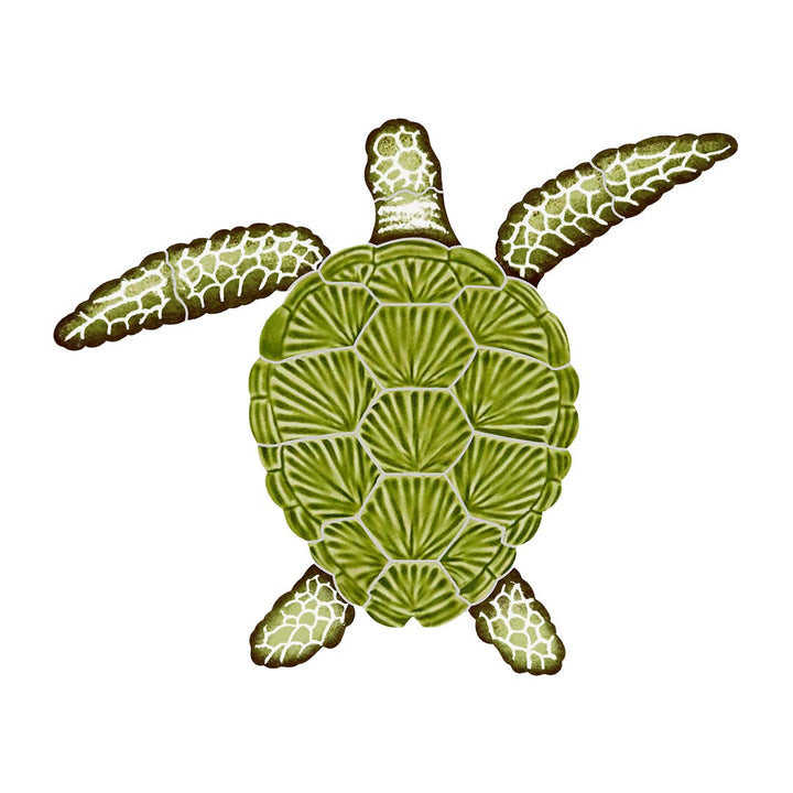 Loggerhead Turtle - Green - Pool Mosaic