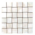 Mother of Pearl Polished Ivory, Basketweave Mosaic - Porcelain Tile