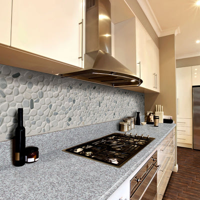 Black and White, Pebble Tile | MSI Natural Stone Tile | THDW1-SH-PEB