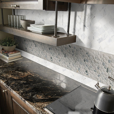 Black and White, Pebble Tile | MSI Natural Stone Tile | THDW1-SH-PEB