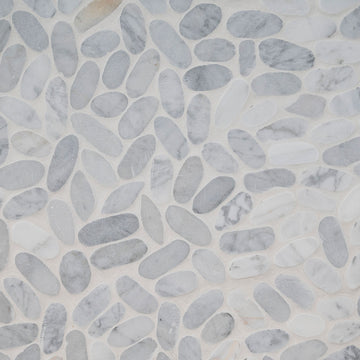 Sliced Carrara White, Pebble Tile | MSI Stone Tile | SMOT-PEB-CAR