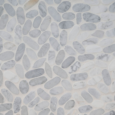 Sliced Carrara White, Pebble Tile | MSI Stone Tile | SMOT-PEB-CAR