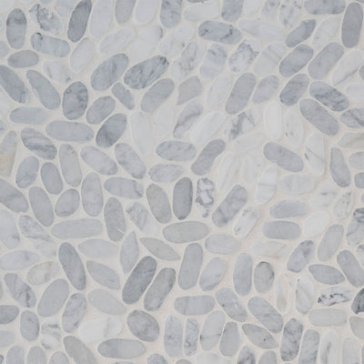 Sliced Carrara White, Pebble Tile | MSI Stone Tile | SMOT-PEB-CAR