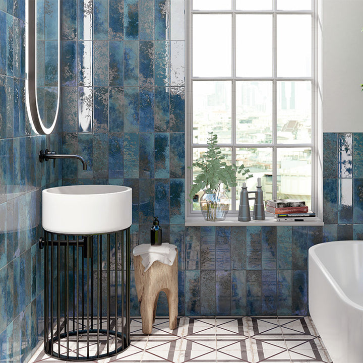 Marza Cobalt, 4" x 12" Ceramic Tile | Backsplash & Wall Tile by MSI