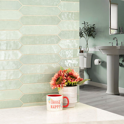 Renzo Jade Pickett 2.5" x 13" | Ceramic Tile for Kitchens & Bathrooms