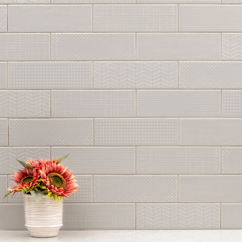 Dusk 3D Mix, 4" x 12" Ceramic Tile | Kitchen Backsplash Tile by MSI