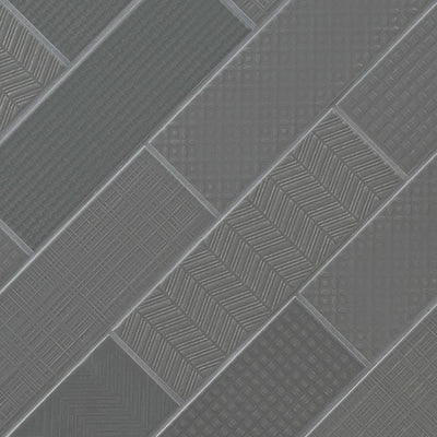Graphite 3D Mix, 4" x 12" Ceramic Tile | Kitchen and Wall Tile by MSI