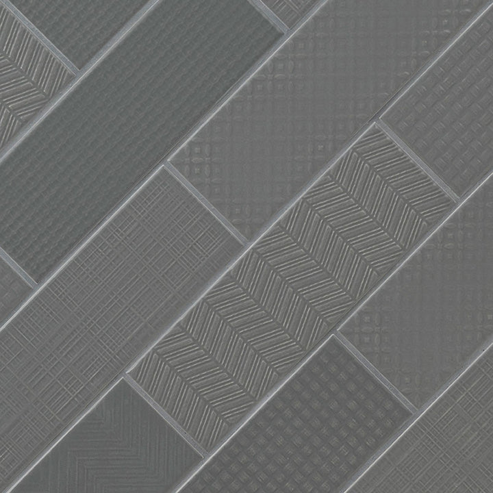 Graphite 3D Mix, 4" x 12" Ceramic Tile | Kitchen and Wall Tile by MSI