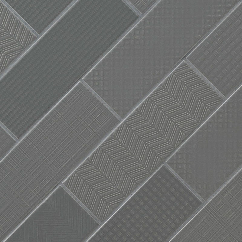 Graphite 3D Mix, 4" x 12" Ceramic Tile | Kitchen and Wall Tile by MSI