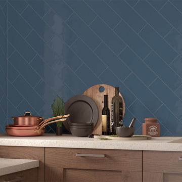 Navy Mix, 4" x 12" Ceramic Tile | Kitchen Backsplash Tile by MSI