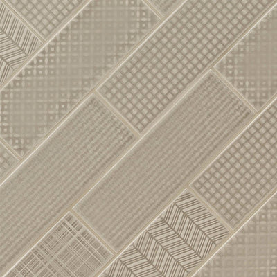 Warm Concrete 3D Mix, 4" x 12" Ceramic Tile | Kitchen and Wall Tile