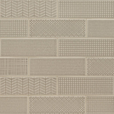 Warm Concrete 3D Mix, 4" x 12" Ceramic Tile | Kitchen and Wall Tile