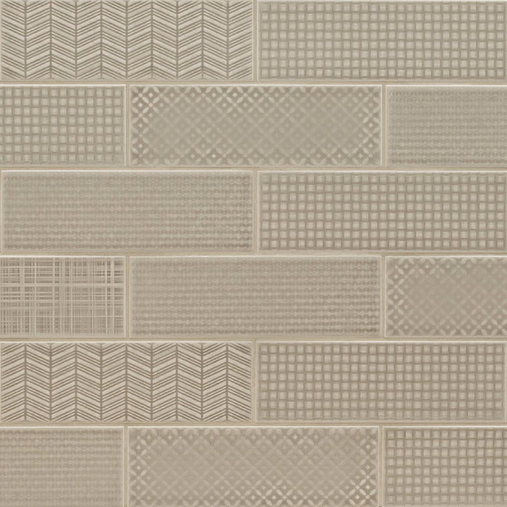 Warm Concrete 3D Mix, 4" x 12" Ceramic Tile | Kitchen and Wall Tile