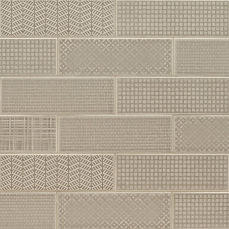 Warm Concrete 3D Mix, 4" x 12" Ceramic Tile | Kitchen and Wall Tile