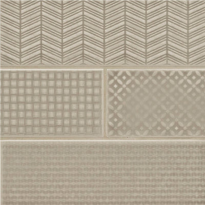 Warm Concrete 3D Mix, 4" x 12" Ceramic Tile | Kitchen and Wall Tile