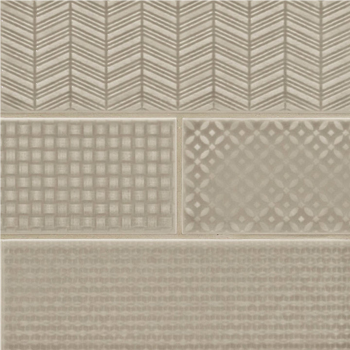 Warm Concrete 3D Mix, 4" x 12" Ceramic Tile | Kitchen and Wall Tile