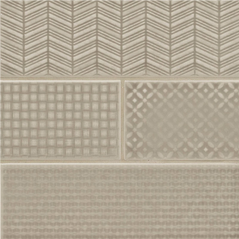 Warm Concrete 3D Mix, 4" x 12" Ceramic Tile | Kitchen and Wall Tile