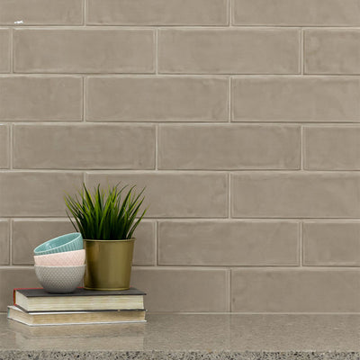 Warm Concrete, 4" x 12" Ceramic Tile | Kitchen Backsplash Tile by MSI